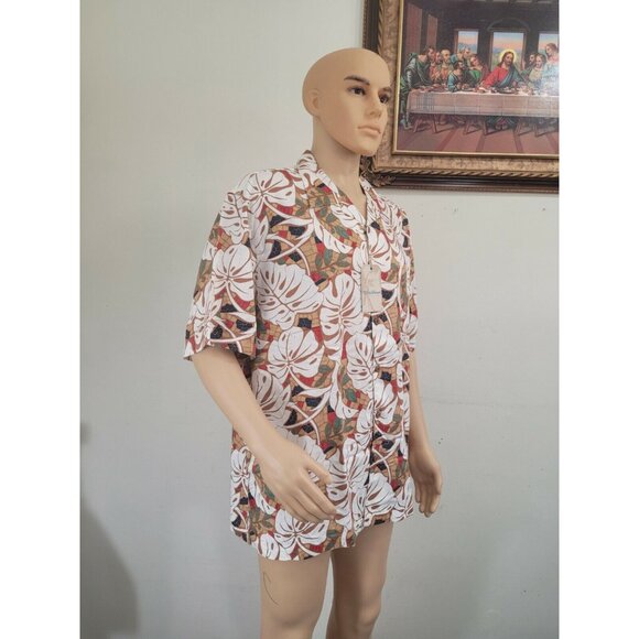 Caribbean Mens Shirt Size XL silk Blend Button Up Short Sleeve  NWT 35 - Picture 3 of 9